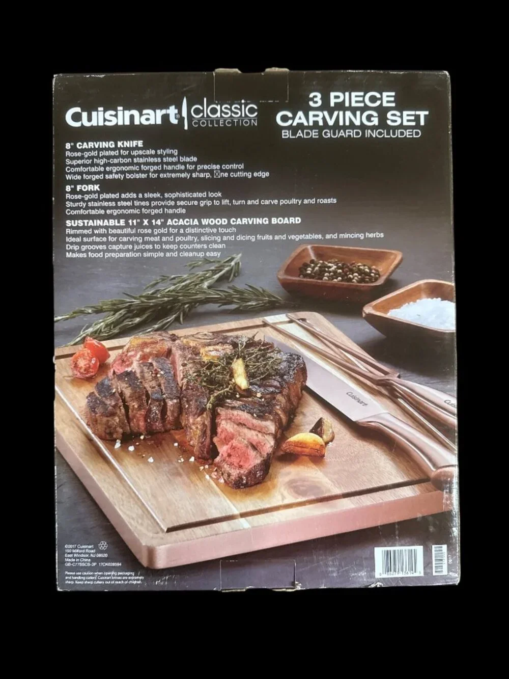 Cuisinart Classic Collection 3-Piece Carving Set Rose-gold New in Box